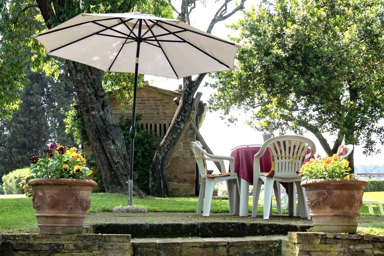 Ferienwohnung Glicine Toskana Agriturismo Pian Della Casa Pool mit Ausblick