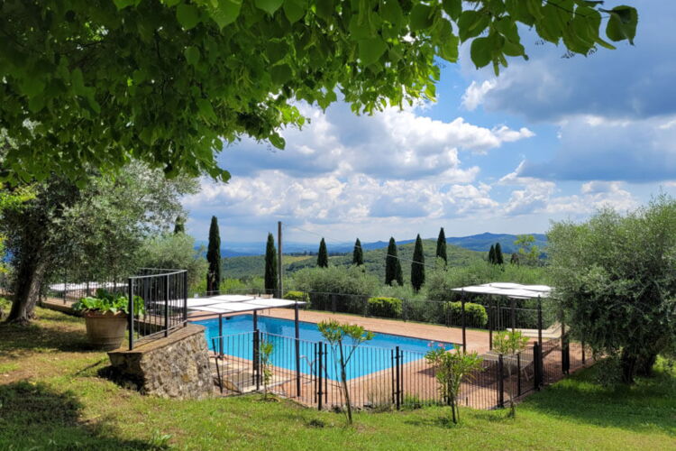 Toskana Ferienwohnung Minore im Agriturismo Casciano mit Pool und Val d'Orcia Panorama