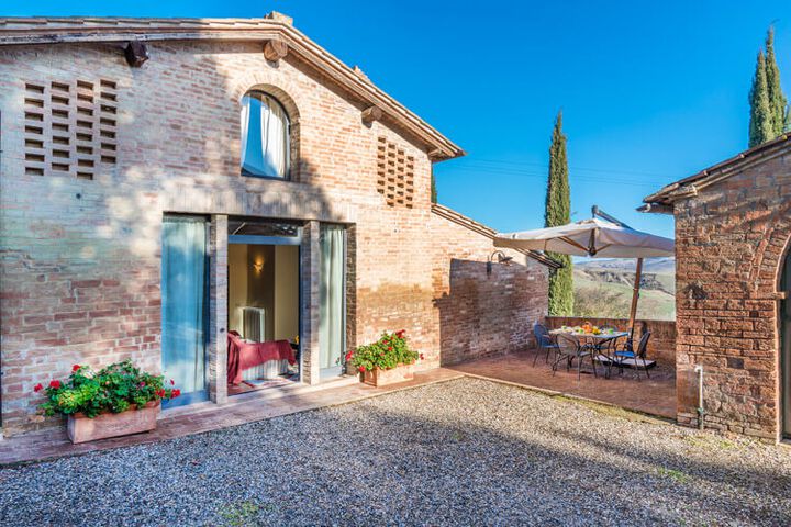 Ferienwohnung Chiocciola Toskana Agriturismo Campana mit Pool bei Siena Terrasse 1