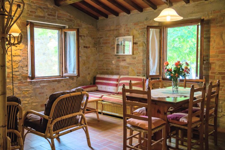 Ferienwohnung Glicine Toskana Agriturismo Pian Della Casa Pool mit Ausblick