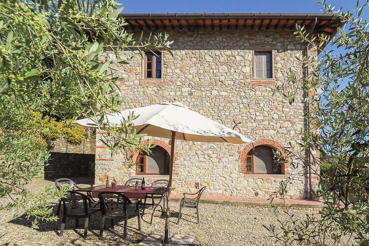 Toskana Agriturismo Ferienwohnung Gelsi im Chianti Weingut Casale Giglio mit Pool