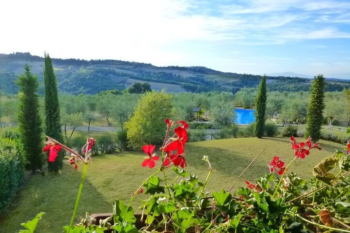 Toskana Ferienwohnung Belvedere, Landgut Atmosfera, Panorama-Pool, Frühstück