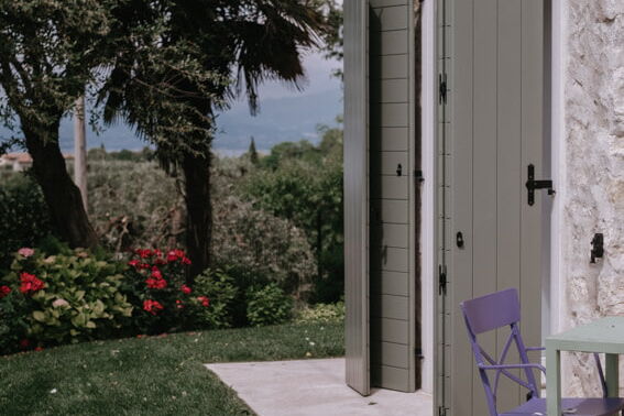 Doppelzimmer La Bianca im B&B Casa Felice am Gardasee, Bardolino mit Pool