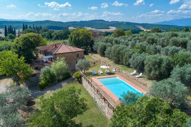 Toskana Ferienhaus Porticato im Chianti für 6 Personen mit Hund, eigener Pool