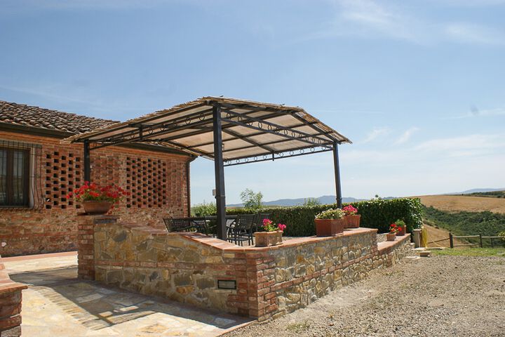 Toskana Agriturismo Il Massimo San Gimignano mit Pool Ferienwohnung Primula Terrasse