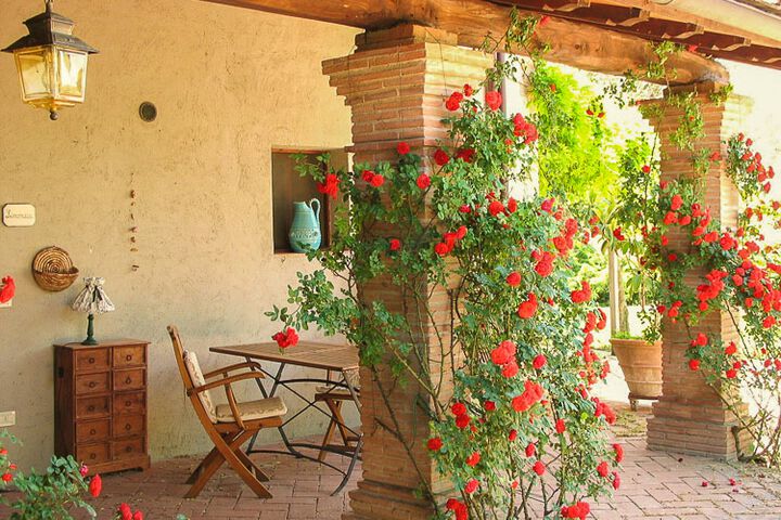 Ferienwohnung Limonaia Fattoria Fondacio Toskana Weingut mit Pool bei Florenz Terrasse 1