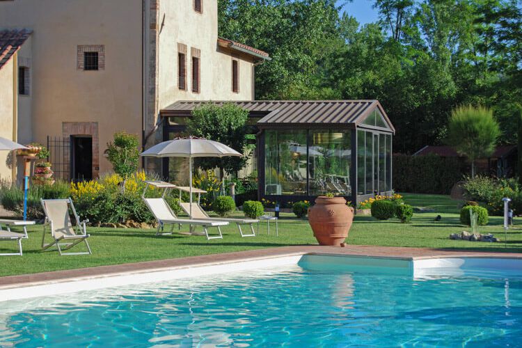 Doppelzimmer Nr. 1, Toskana, Hotel Antico Mulino, mit Pool bei San Gimignano