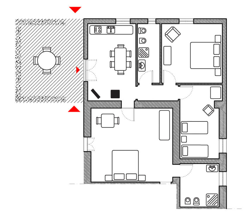 Familienfreundliches Toskana Agriturismo Casa Stefano Ferienwohnung Nr. 5 Grundriss