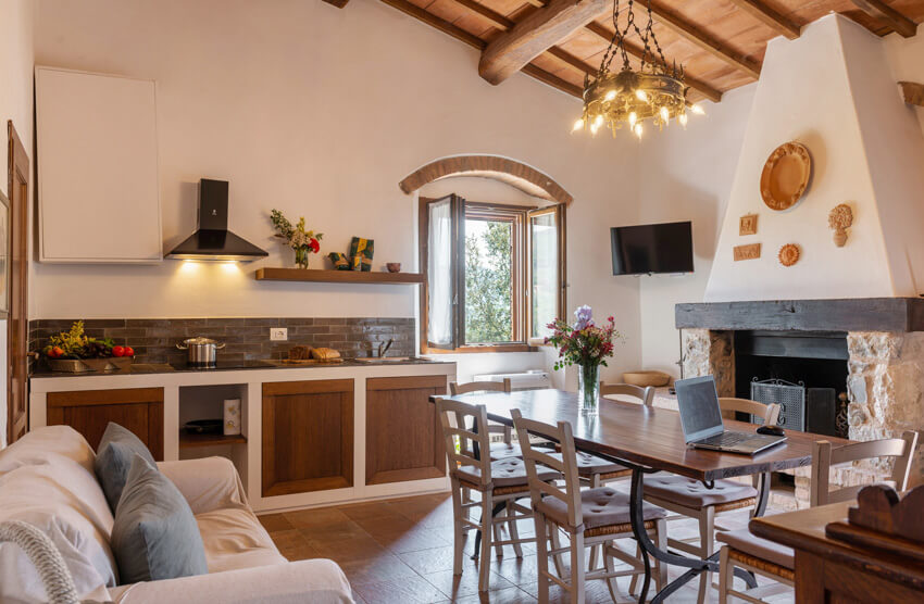 Toskana Agriturismo Il Cicalino in der Maremma Ferienwohnung Poderenuovo 1 Wohnbereich