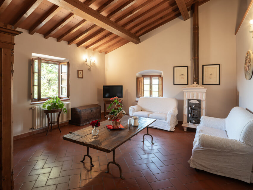 Ferienwohnung Colorino familienfreundliches Agriturismo Casentino Toskana Landgut mit Pool Wohnbereich