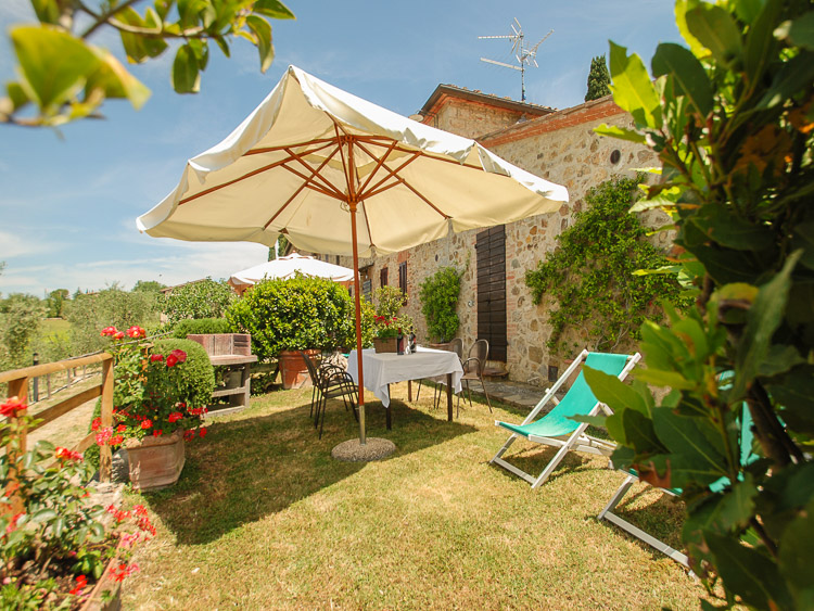 Weingut in der Toskana La Cantina mit Pool und Panorama bei Siena Ferienwohnung Parata Garten
