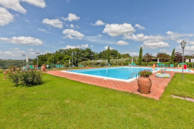 Toskana Ferienwohnung Colombaia im Chianti - Landgut Villa Panconesi mit Pool