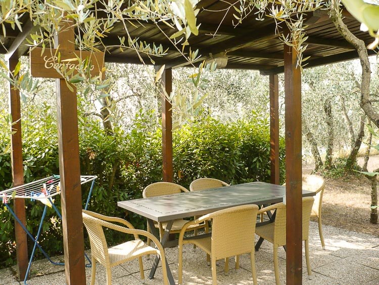 Ferienwohnung Contadino Agriturismo Villa Panconesi mit Pool bei San Gimignano Terrassensitzplatz