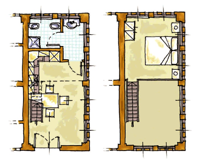 Ferienwohnung Olmo im Toskana Weingut Poderenuovo mit Pool und Restaurant, Grundrissplan