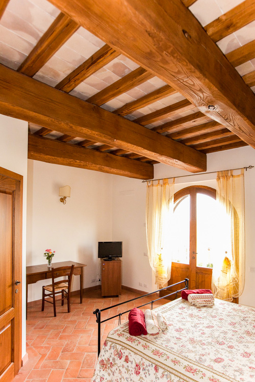 Doppelzimmer Nr. 1 La Storia Hotel mit Doppelzimmern, Pool bei Volterra Toskana Schlafzimmer