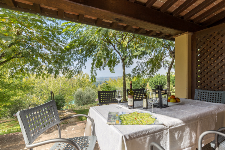 Toskana Ferienwohnung Michelangelo im Chianti Weingut Residence San Lorenzo mit Pool