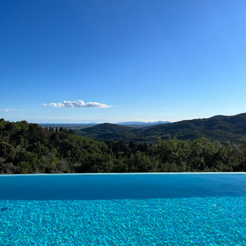 Toskana Agriturismo Prata mit Pool bei Suvereto in Meeresnähe Infinity Pool