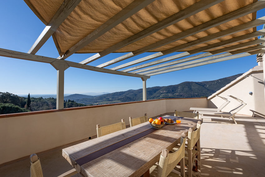 Toskana Agriturismo Prata mit Pool in Meeresnähe Wohnung Nr. 3 Außensitzplatz