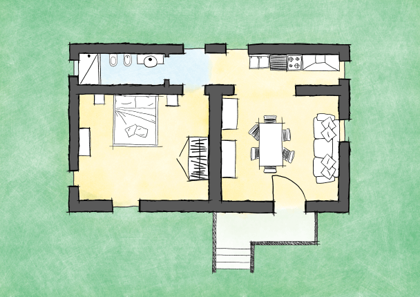 Ferienwohnung Fiordaliso im Agriturismo Castagneto mit Meerblick