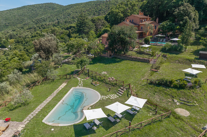 Ferienwohnung Rosa Agriturismo Castagneto mit Meerblick