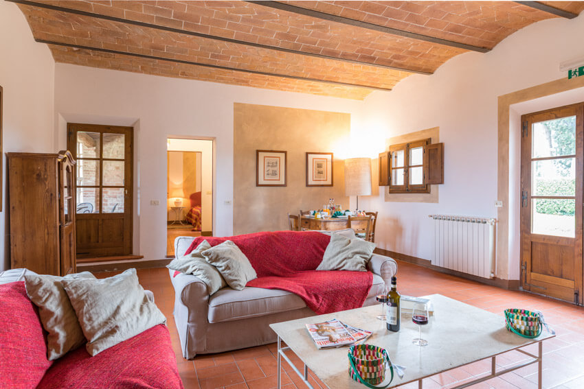 Ferienwohnung Nichio Toskana Agriturismo Campana mit Pool und Tennis bei Siena Wohnzimmer